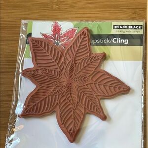 Penny Black Leaf Stamp poinsettia. 4 x 4